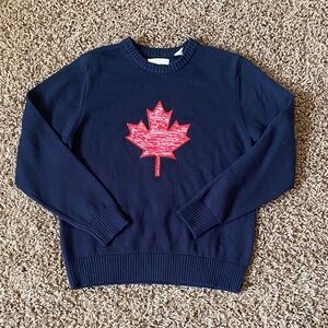 Weatherproof 100% Cotton Navy Blue Maple Leaf Sweater Size Medium